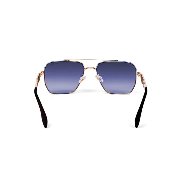 Alaska | Golden Blue Aviator Sunglass - (ZAADWFALBLU0003)