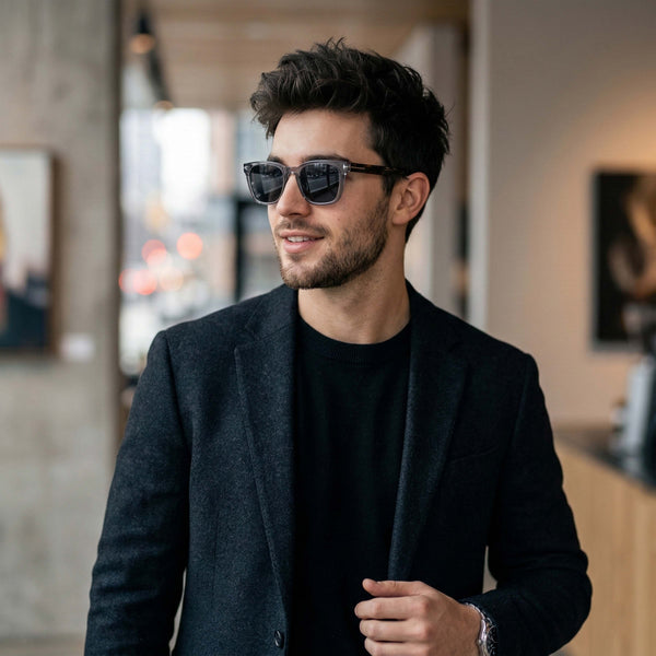 Bahamas | Grey Black Oversize Wayfarer Sunglass