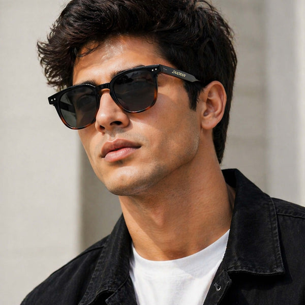 Gator I Black Brown Wayfarer Sunglass