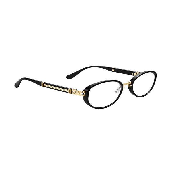 Nauru | Black Golden Transparent Round Sunglass