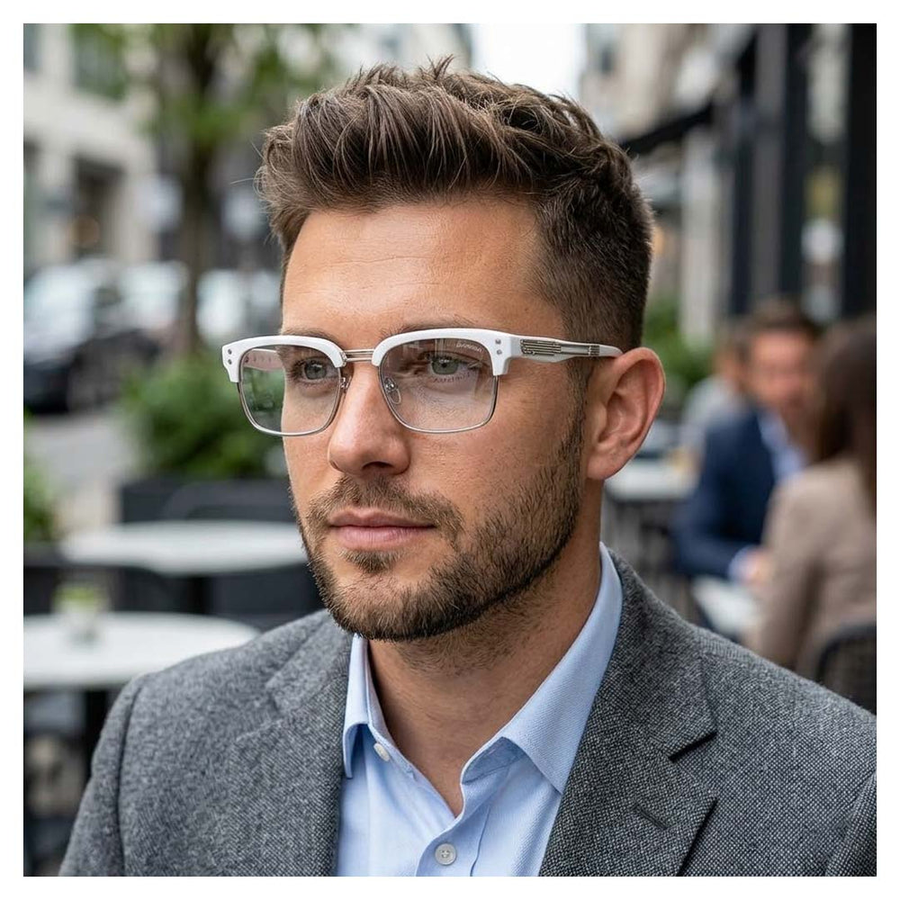 Solomon | White Silver Wayfarer Sunglass