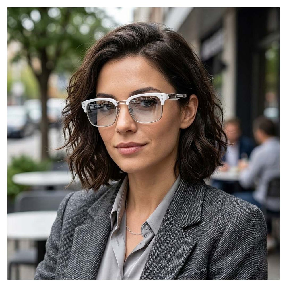 Solomon | White Silver Wayfarer Sunglass