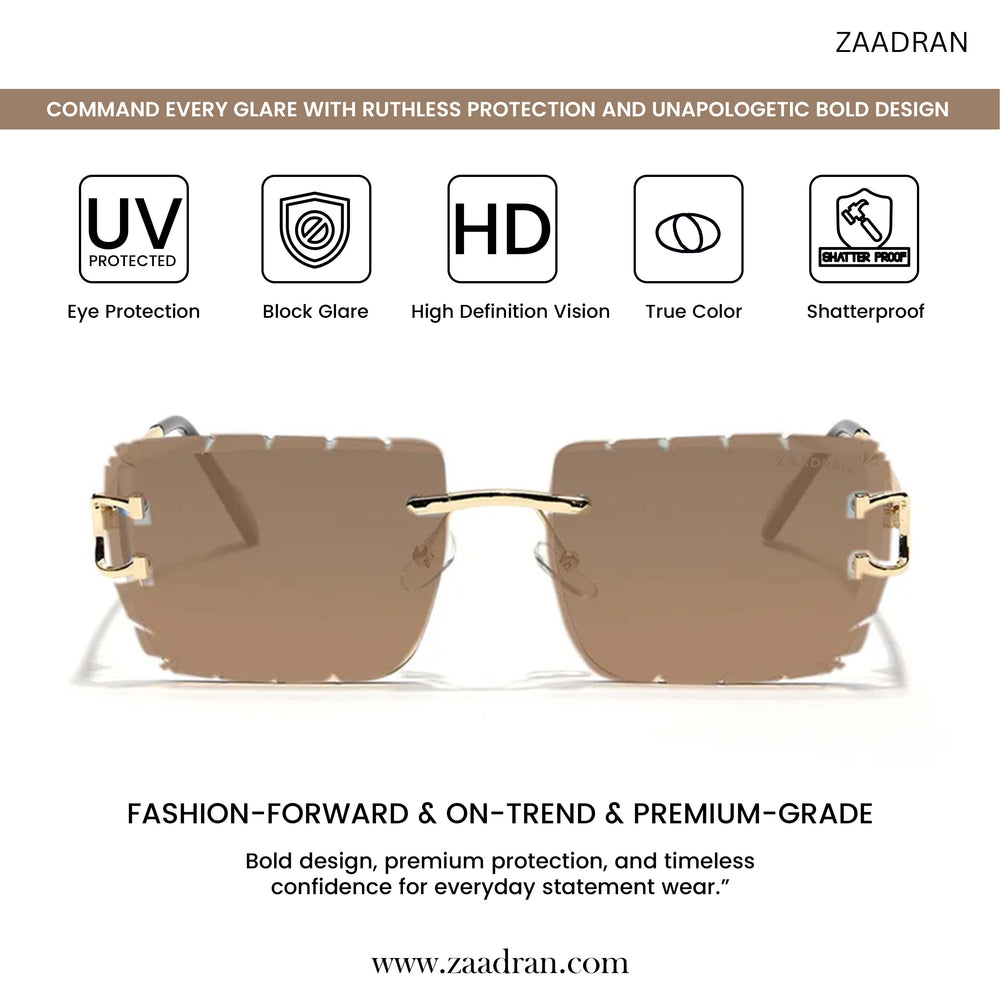 Alberta | Brown Rimless Square Sunglass