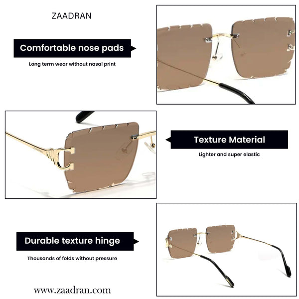 Alberta | Brown Rimless Square Sunglass