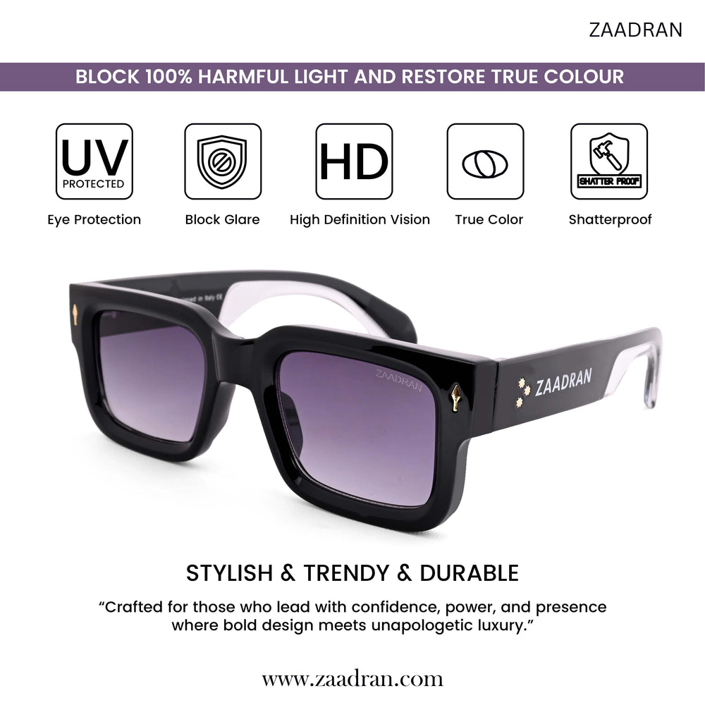 Almaty | Black Wayfarer Sunglass - (ZAADWFAMBLK0011)