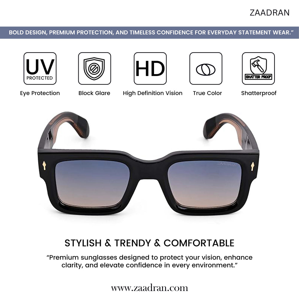 Almaty | Black Dual Tone Wayfarer Sunglass - (ZAADWFAMBLKDT0013)