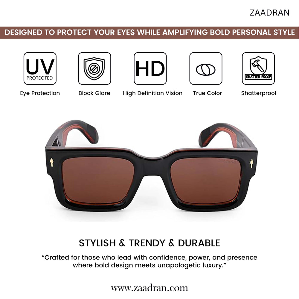 Almaty | Brown Wayfarer Sunglass - (ZAADWFAMBR0010)