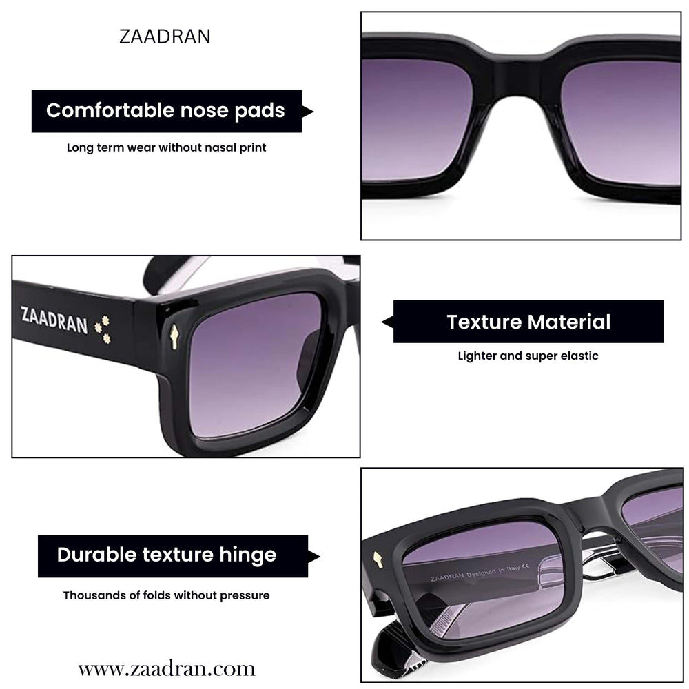 Almaty | Black Wayfarer Sunglass - (ZAADWFAMBLK0011)