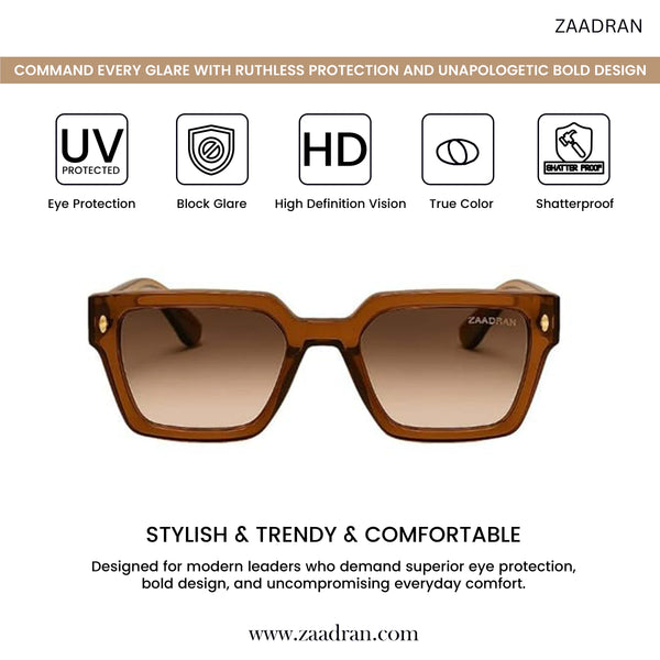 Almaty | Light Brown Wayfarer Sunglass - (ZAADWFAMLTBR0015)