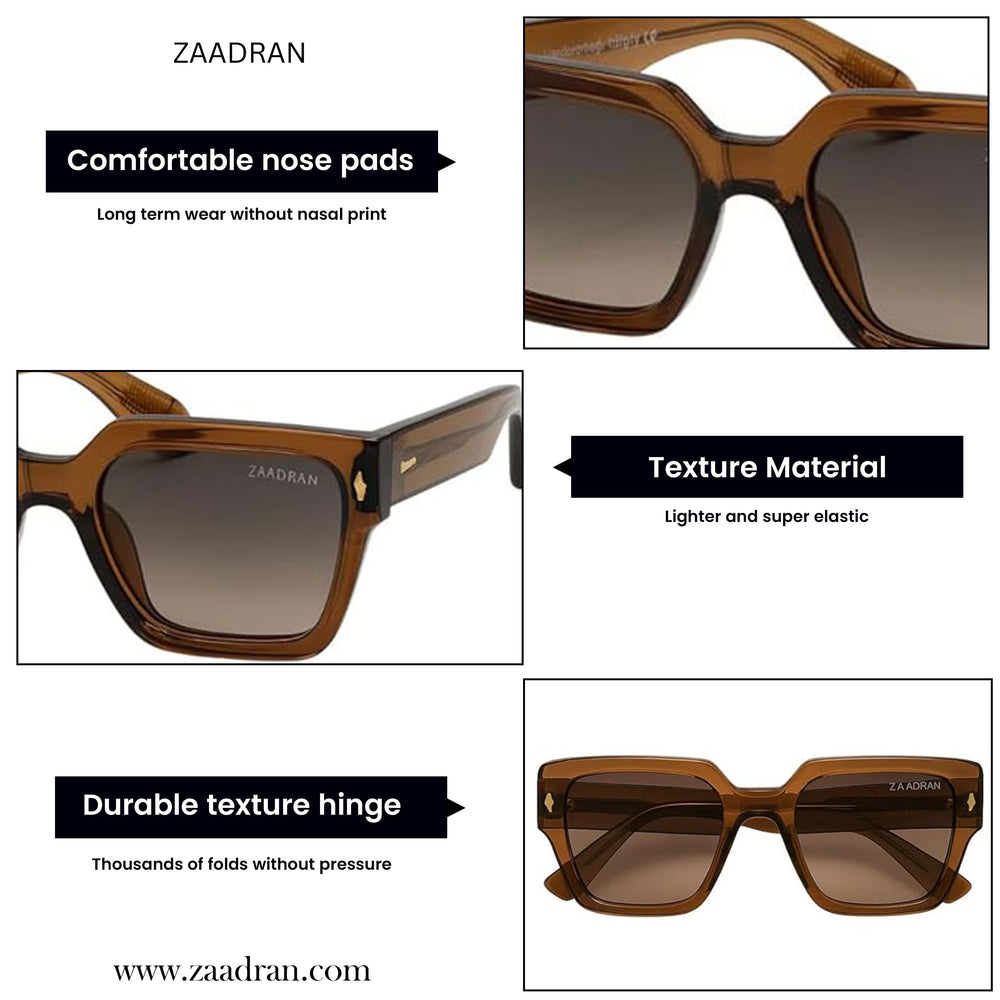 Almaty | Light Brown Wayfarer Sunglass - (ZAADWFAMLTBR0015)
