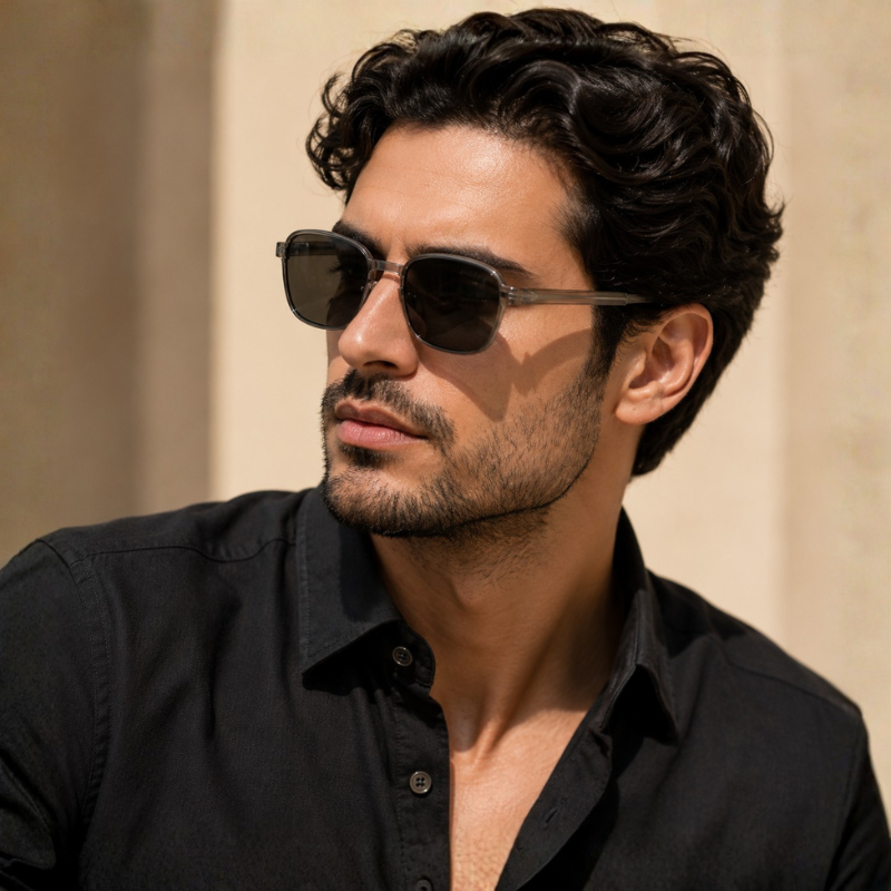 Auric Horizon Grey Transparent Sunglass