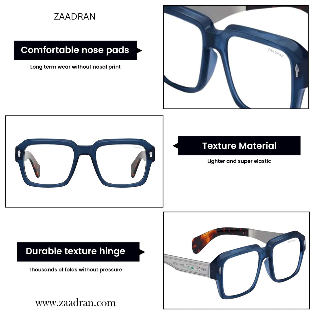 Bagan | Blue Leopard Transparent Wayfarer Sunglass - (ZAADWFBNBLUCG0022)
