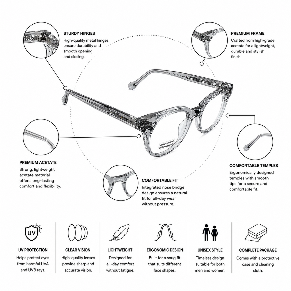 Portofino | Crystal Gray Élan Sunglass