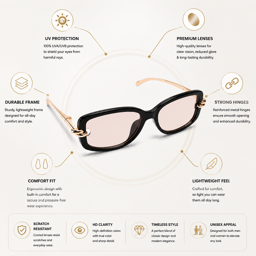 Royal Knot Gold Peach Sunglass