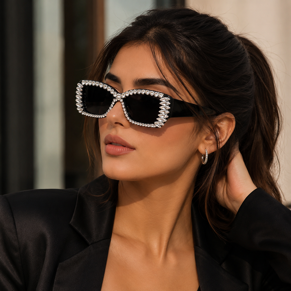 Stardust Crystal Black Sunglass