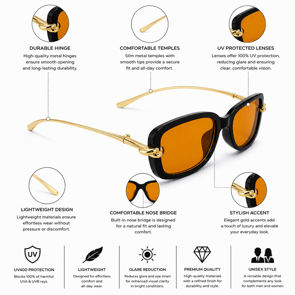 Royal Knot Black Orange Sunglass