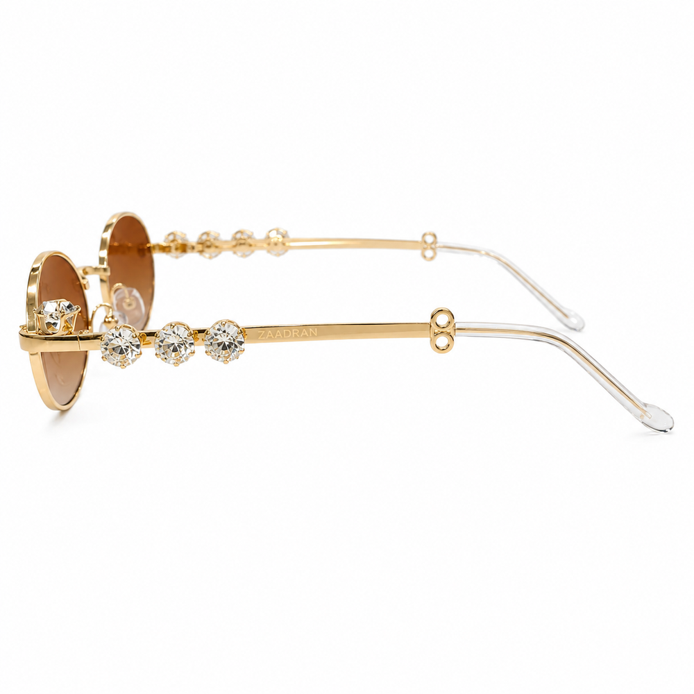 Four Diamond Lady | Golden Brown Oval Sunglass