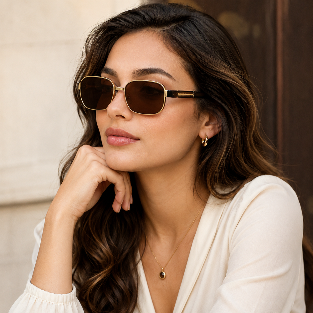 Auric Horizon Golden Brown Sunglass