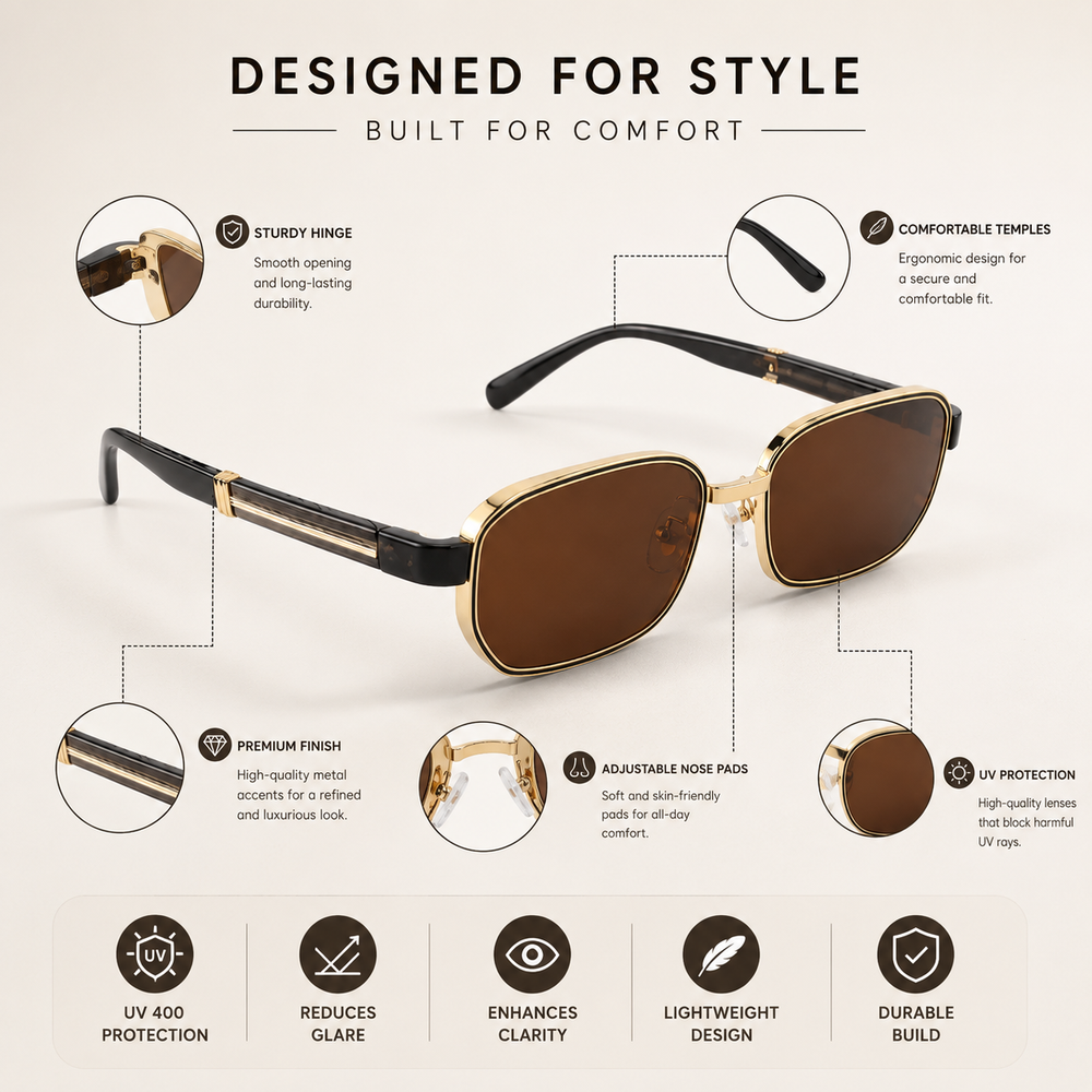 Auric Horizon Golden Brown Sunglass