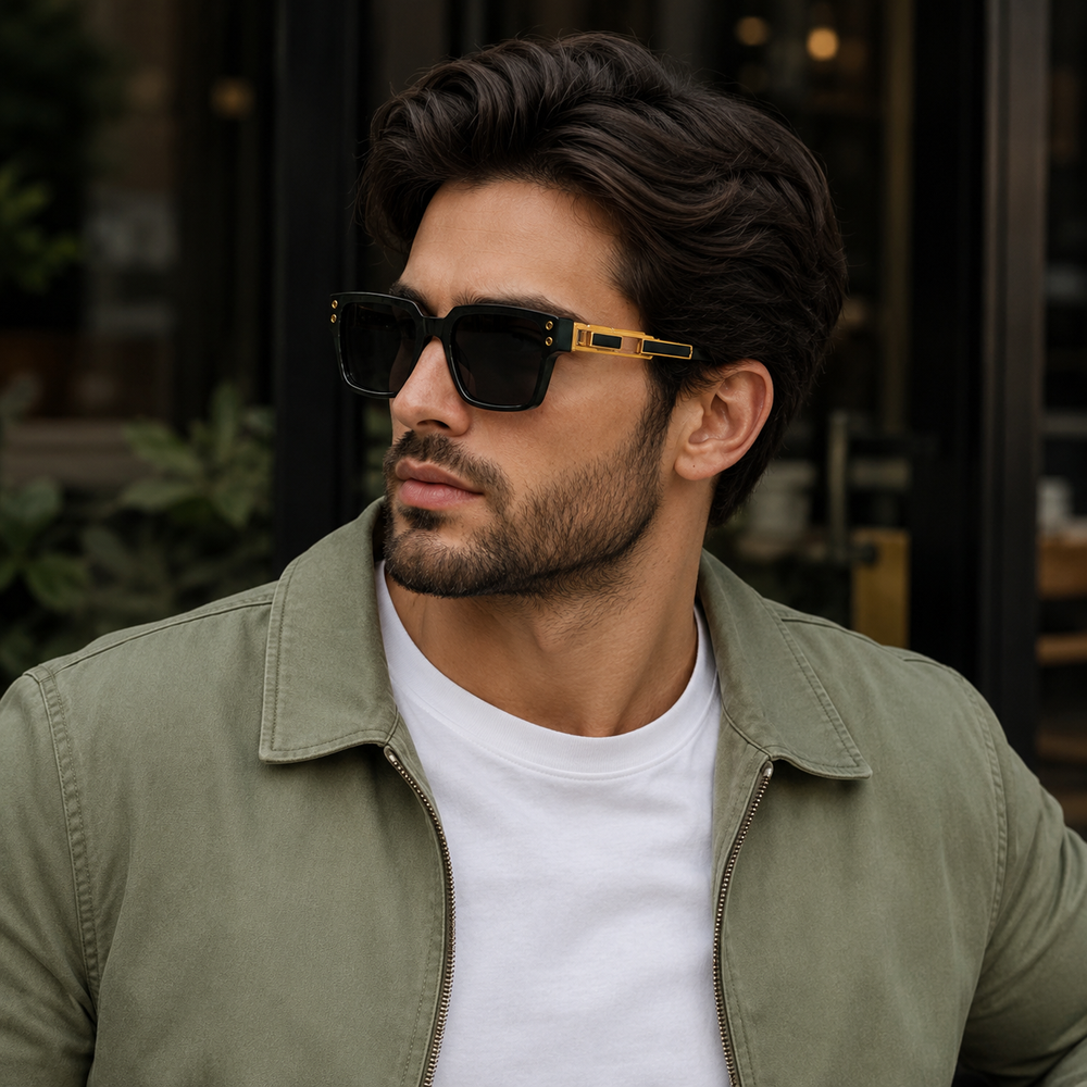 Forest Vogue Black Green Wayfarer Sunglass