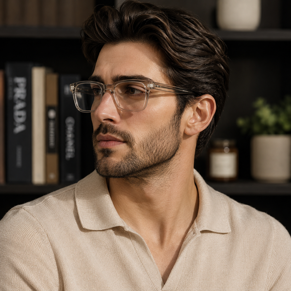 Milano Peach Transparent Square Sunglass
