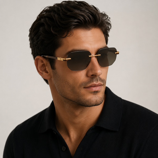 Venta Metalic Grey Rimless Sunglass