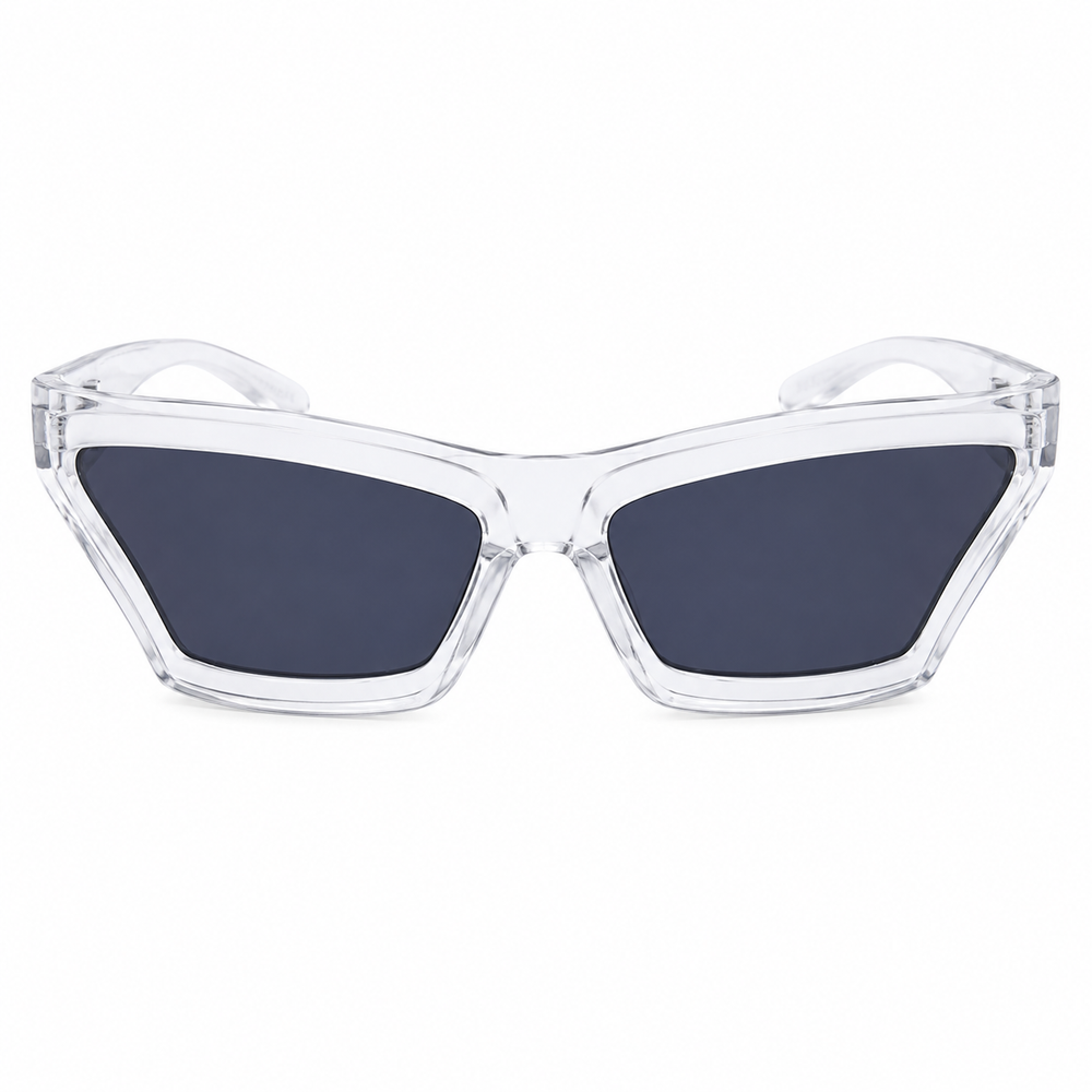 Kyoto Geometric Cat-Eye White Transparent Sunglass