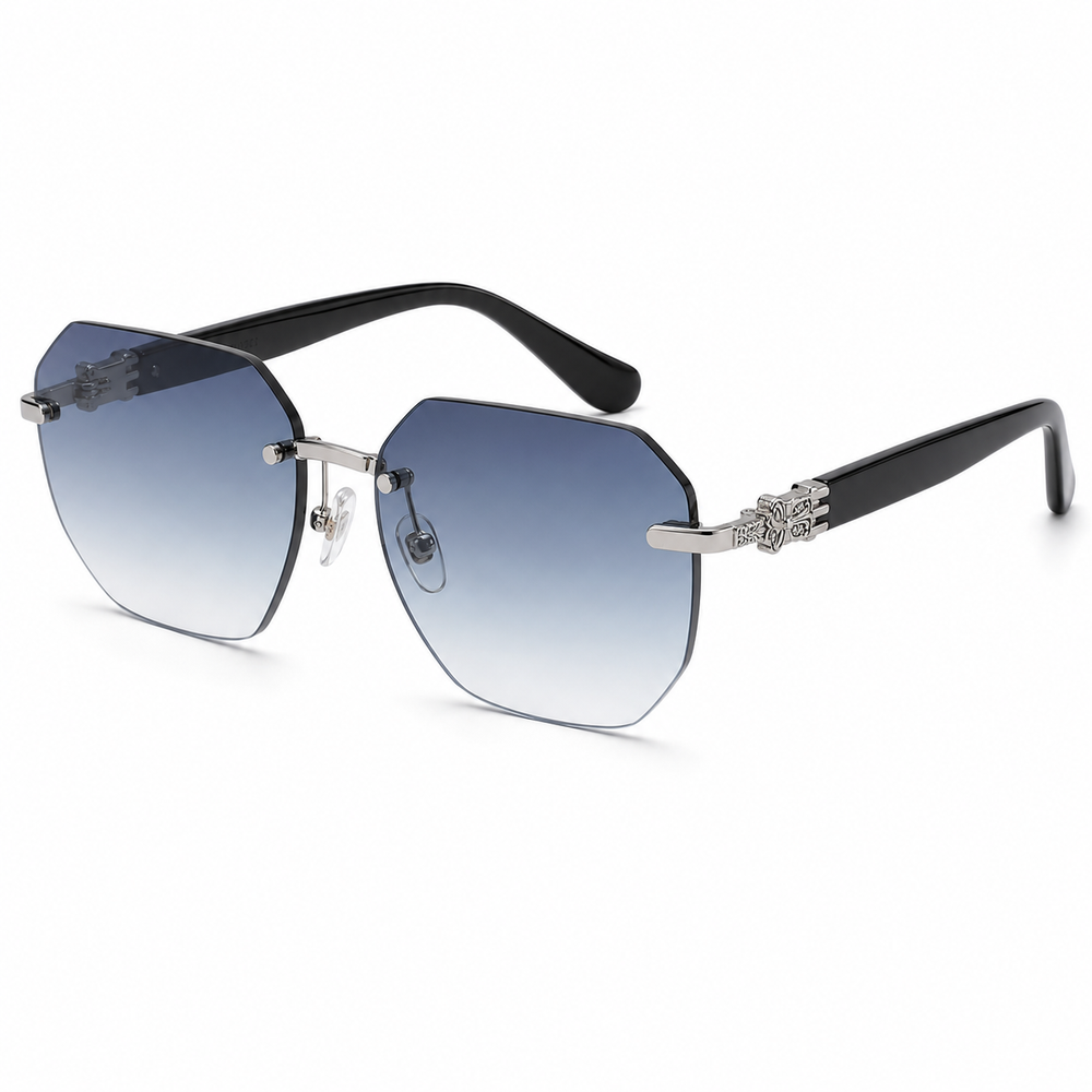 Dominica Ocean Blue Silver Sunglass