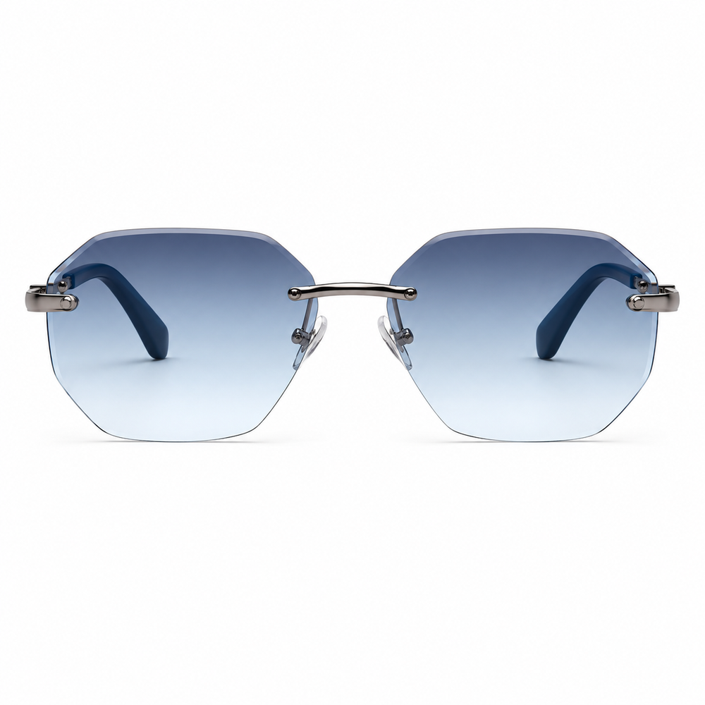 Dominica Ocean Blue Silver Sunglass