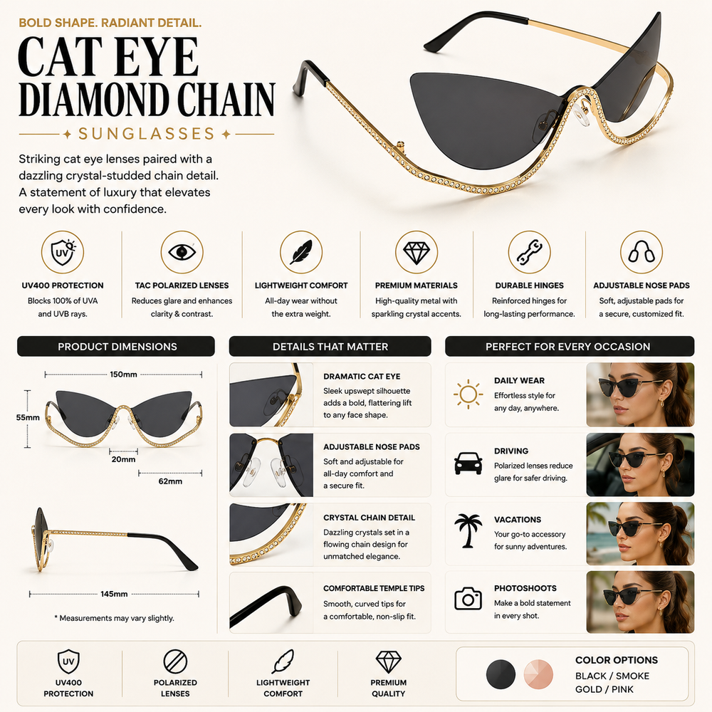 Venom Chic Golden Black Sunglass
