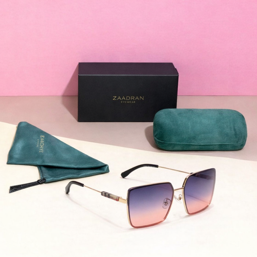 Burber | Golden Pink Oversize Wayfarer Sunglass