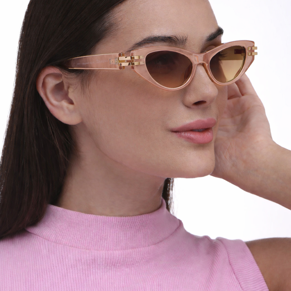 Diva | Rose Gold Transparent Cateye Sunglass