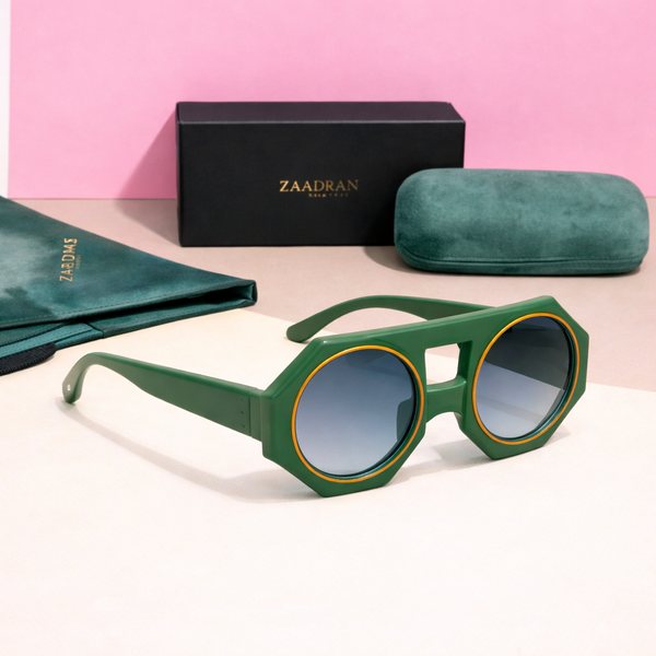Forest Flair | Green Round Sunglass