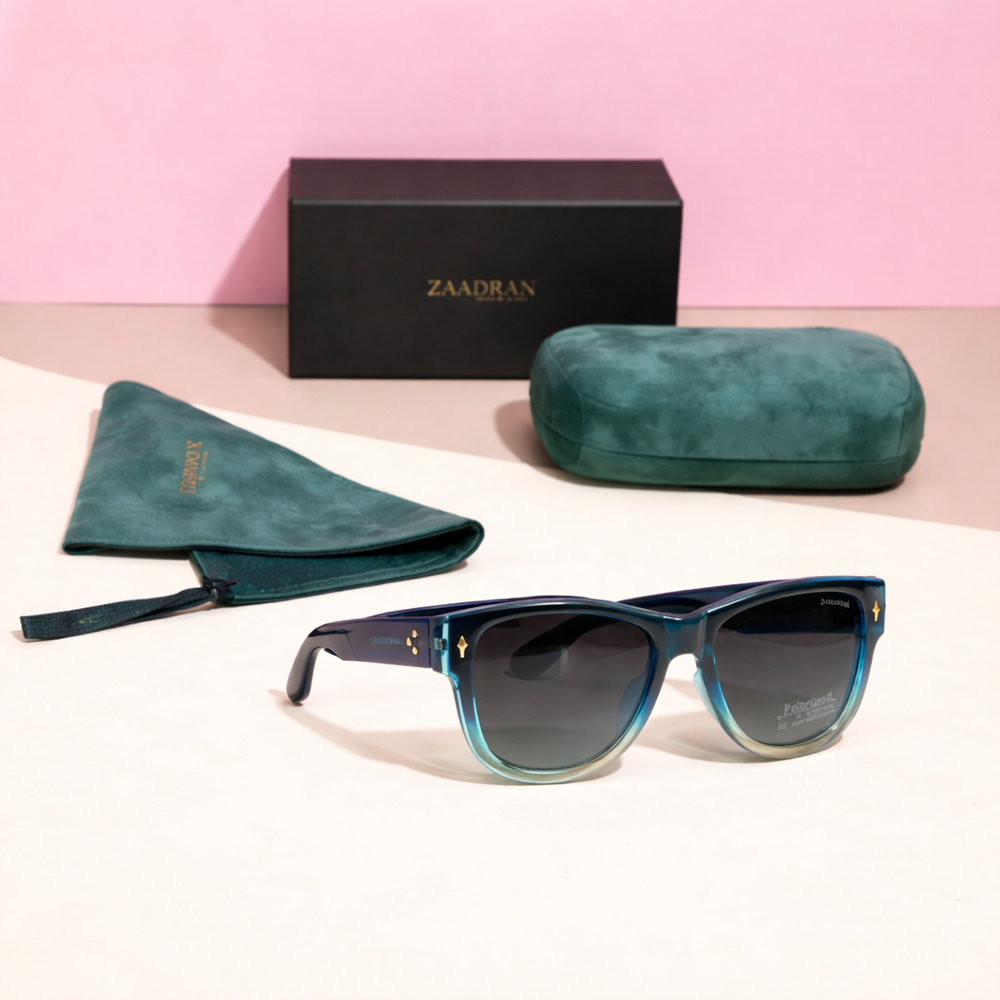 France | Ocean Blue Round Wayfarer Sunglass