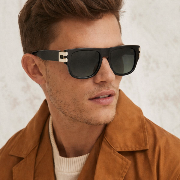 Colombo | Silver Black Oversize Wayfarer Sunglass