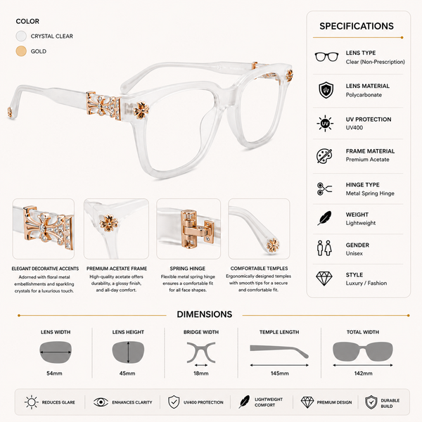 Crystal Gold Éclat Eyewear