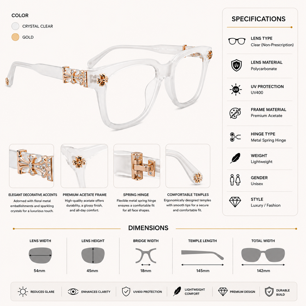 Crystal Gold Éclat Eyewear