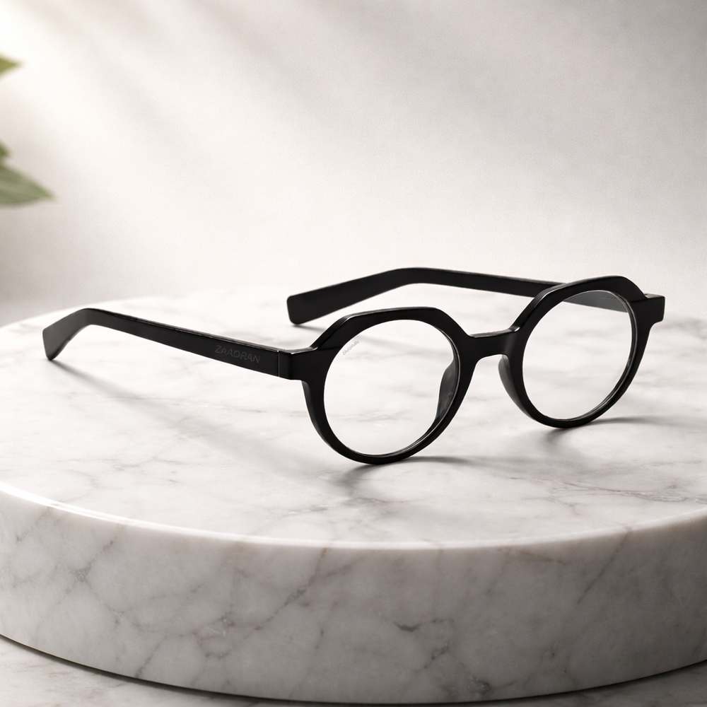 Oceania | Black Transparent Round Sunglass