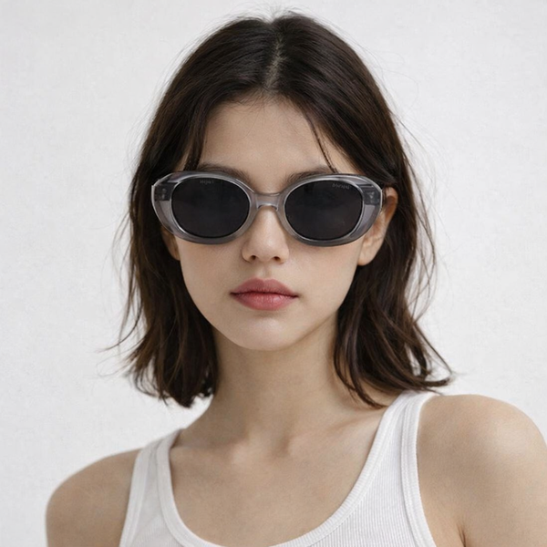 Hungary Octa | Grey Round Wayfarer Sunglass