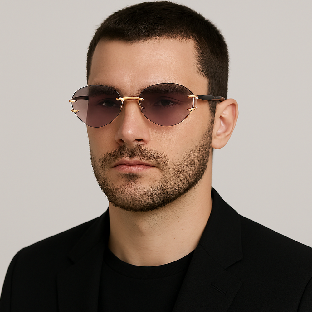 Rose Kiss | Wine Rimless Sunglass