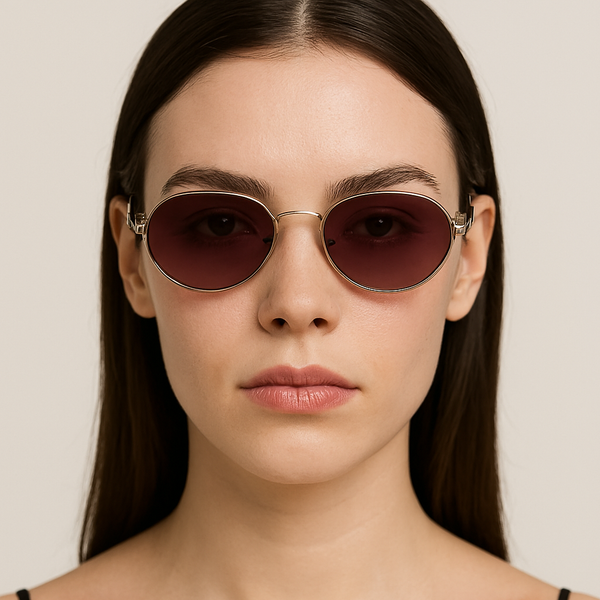 MW | Golden Brown Round Sunglasses