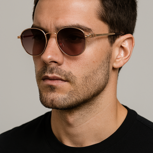 MW | Golden Brown Round Sunglasses