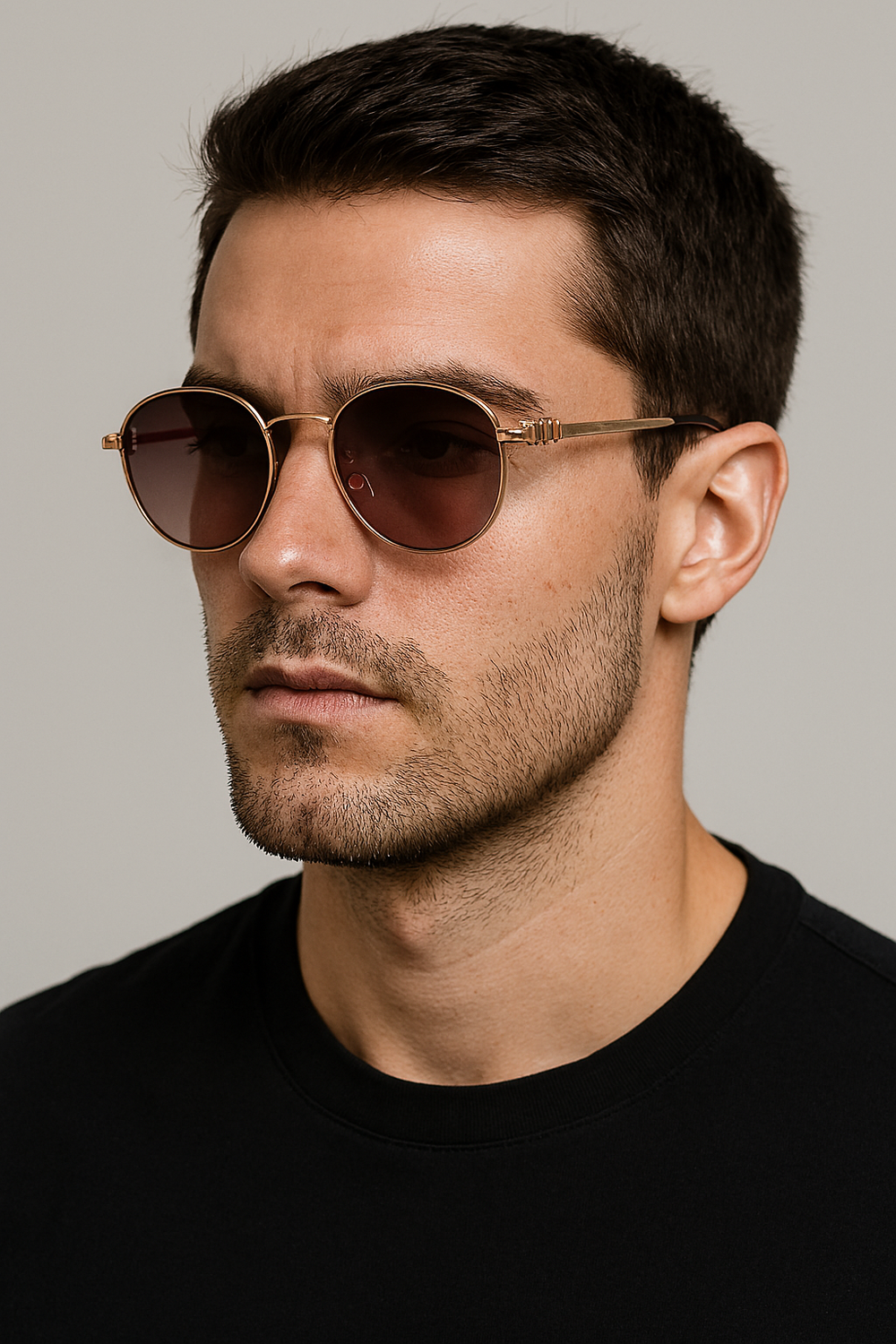 MW | Golden Brown Round Sunglasses