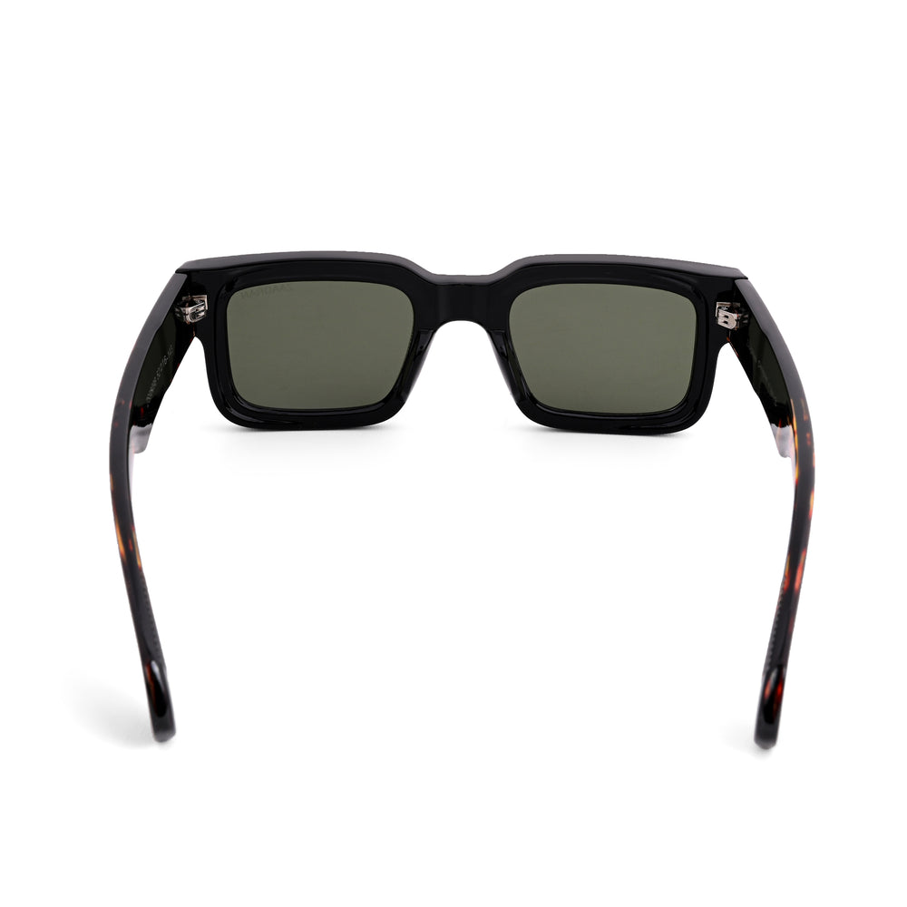 Almaty | Black Green Wayfarer Sunglass - (ZAADWFAMBLKGN0014)