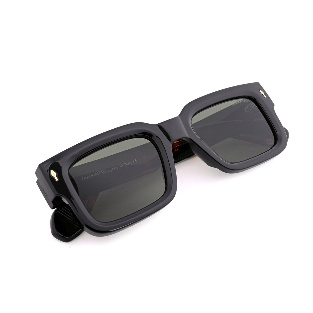 Almaty | Black Green Wayfarer Sunglass - (ZAADWFAMBLKGN0014)