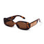 Russia | Leopard Peach Diamond Rectangle Sunglass