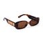 Russia | Leopard Peach Diamond Rectangle Sunglass