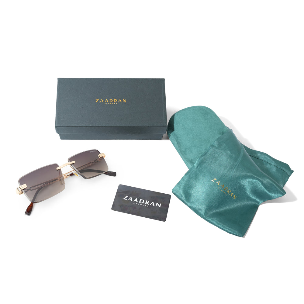 Richmond | Golden Brown Rimless Rectangle Sunglass