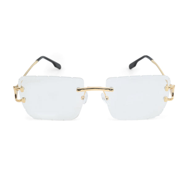 Alberta | White Rimless Square Sunglass - (ZAADRLABWHTCG0005)