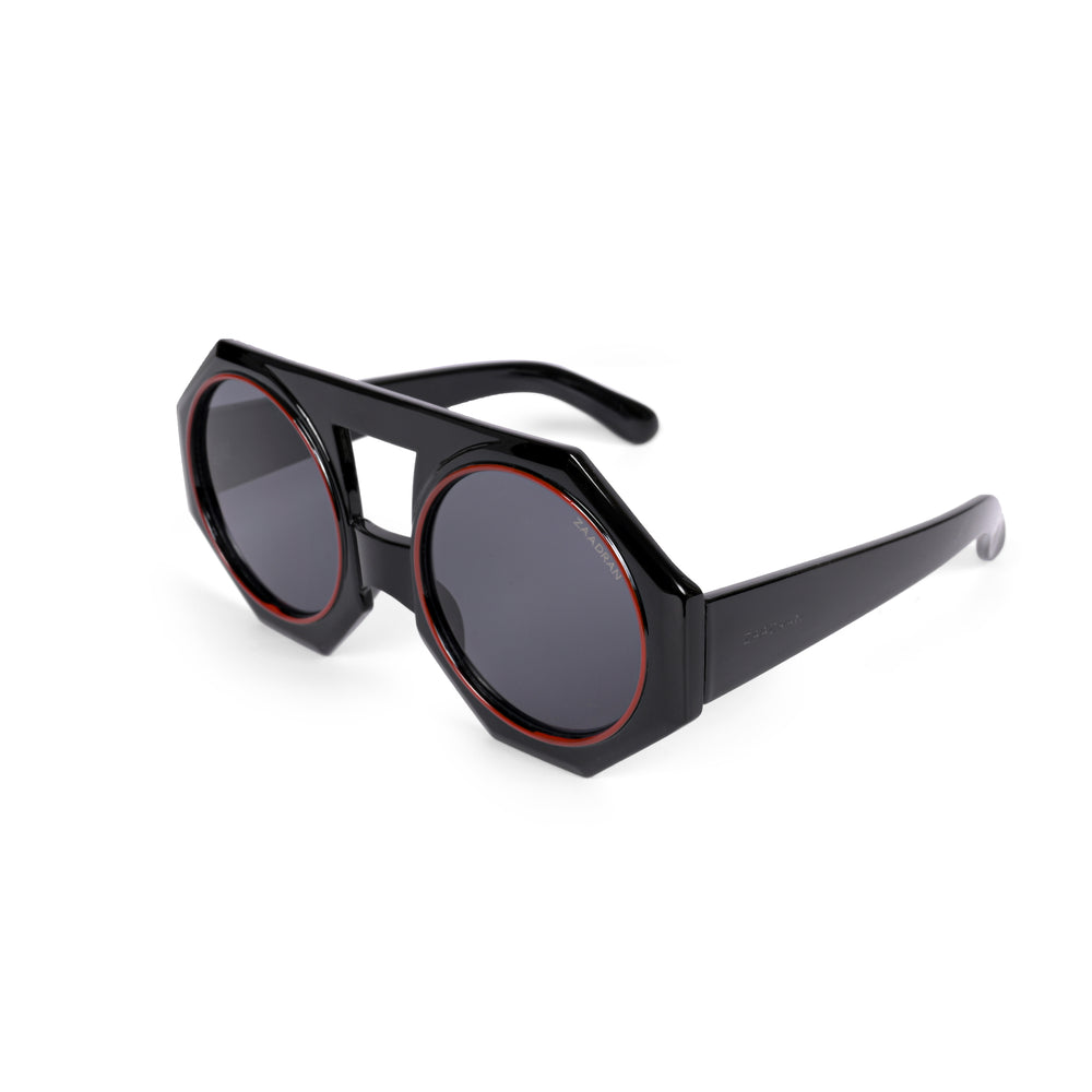 Forest Flair | Black Round Sunglass